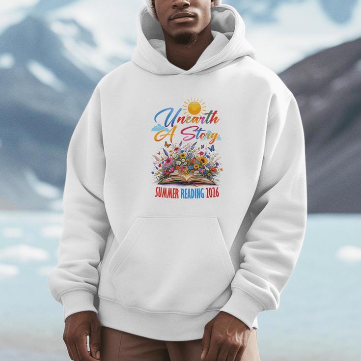 Unearth A Story Reading Book Flowers Summer Reading 2026 Unisex Hoodie Unearth A Story Reading Book Flowers Summer Reading 2026 Unisex Hoodie