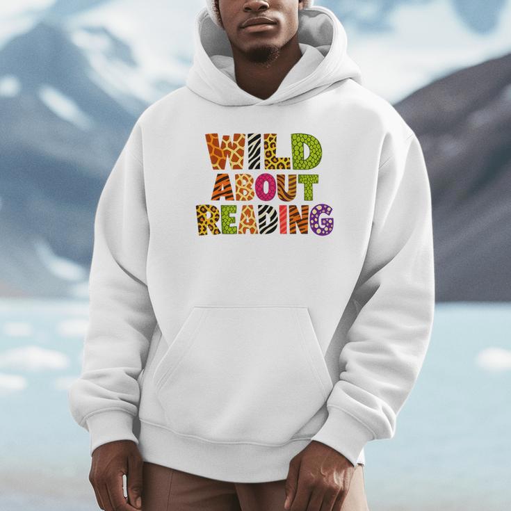 Wild About Reading Book Animal Teacher Children's Book Lover Unisex Hoodie