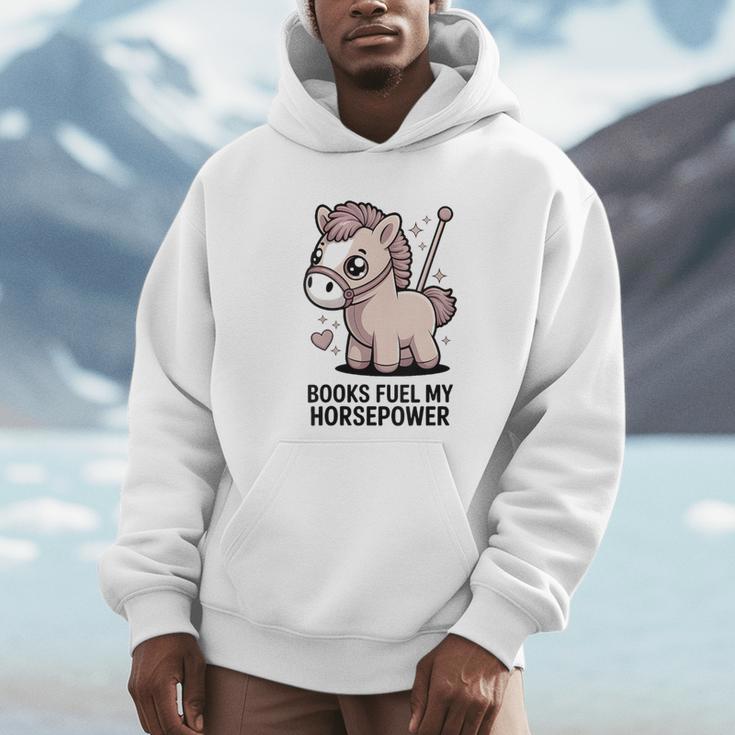 Women's Books Fuel My Horsepower Cute Reading Pony Unisex Hoodie Women's Books Fuel My Horsepower Cute Reading Pony Unisex Hoodie