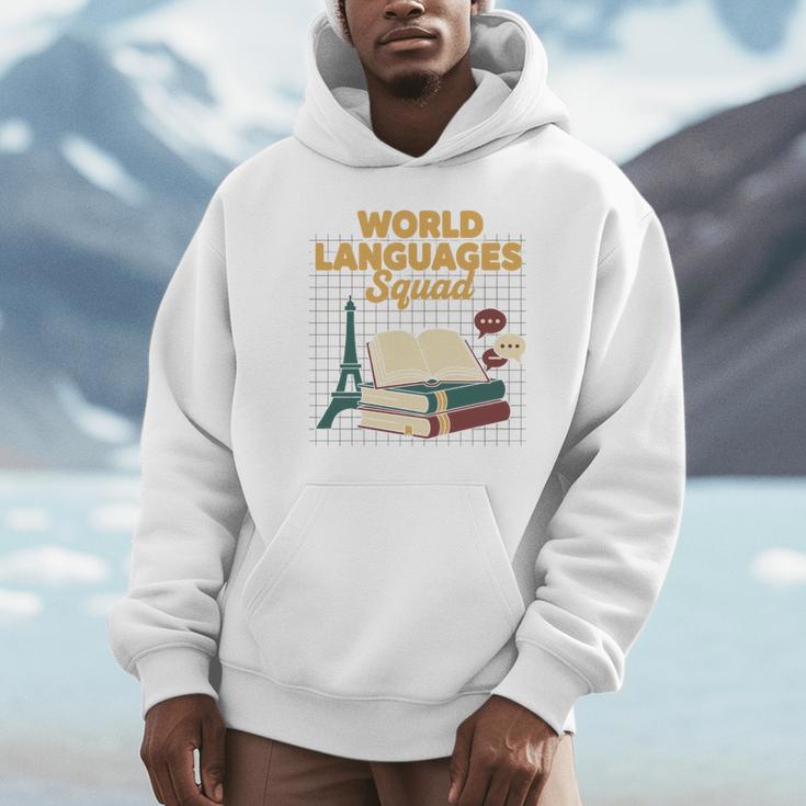 World Languages Squad Books Tower Performance Unisex Hoodie World Languages Squad Books Tower Performance Unisex Hoodie