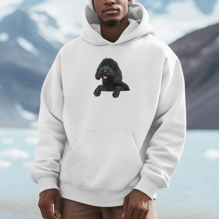 ブラックラブラドゥードル ポケット入り ラブラドゥードル犬愛好家 長袖tシャツ パーカー