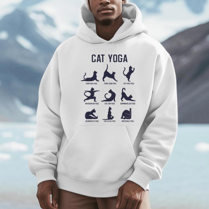 猫のヨガのポーズ パーカー