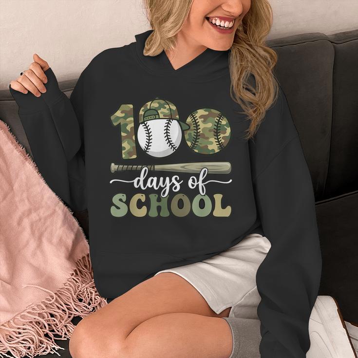 100 Days Of School Baseball Camo Art For Boys Kids Students Unisex Hoodie
