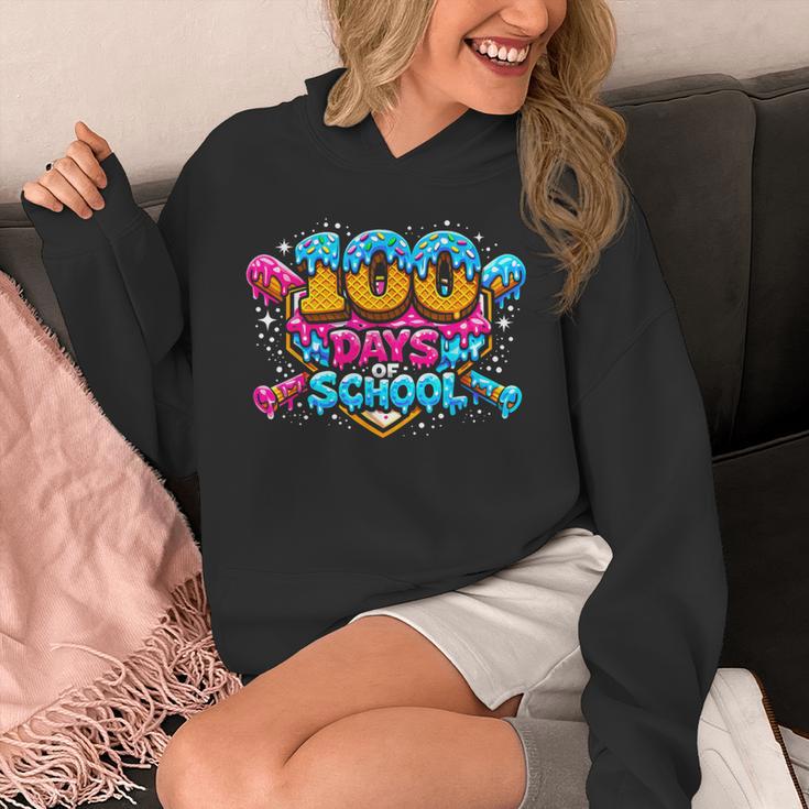 100 Days Of School Baseball Drip Ice Cream Costume Teachers Unisex Hoodie
