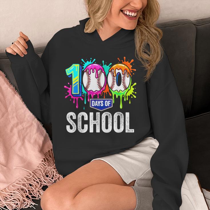 100 Days Of School Dripping Baseball Boys Kids Teacher Unisex Hoodie