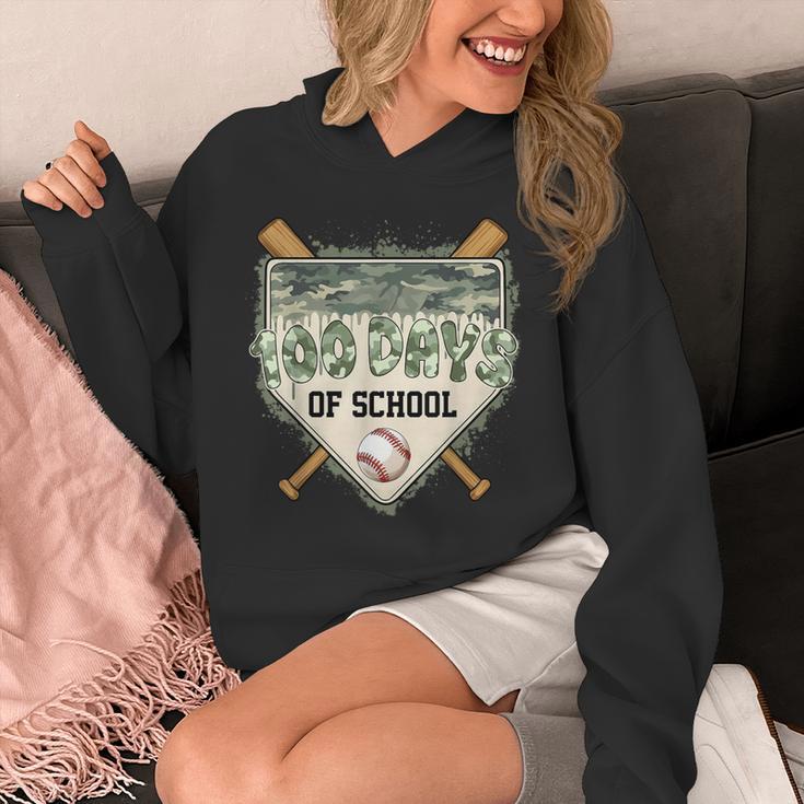 100 Days Of School Home Plate Camo Baseball Dripping Boys Unisex Hoodie