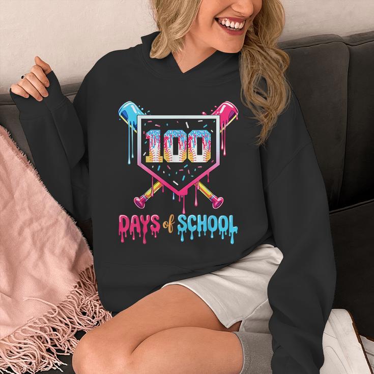 100 Days Of School Ice Cream Drip Baseball 100 Days Smarter Unisex Hoodie