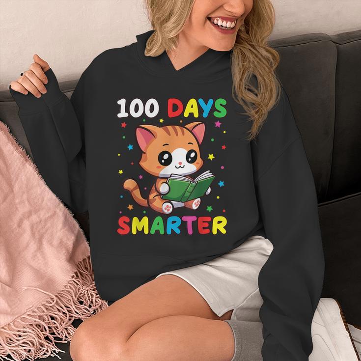 100 Days Smarter Happy Cute Cat Reading A Book Unisex Hoodie