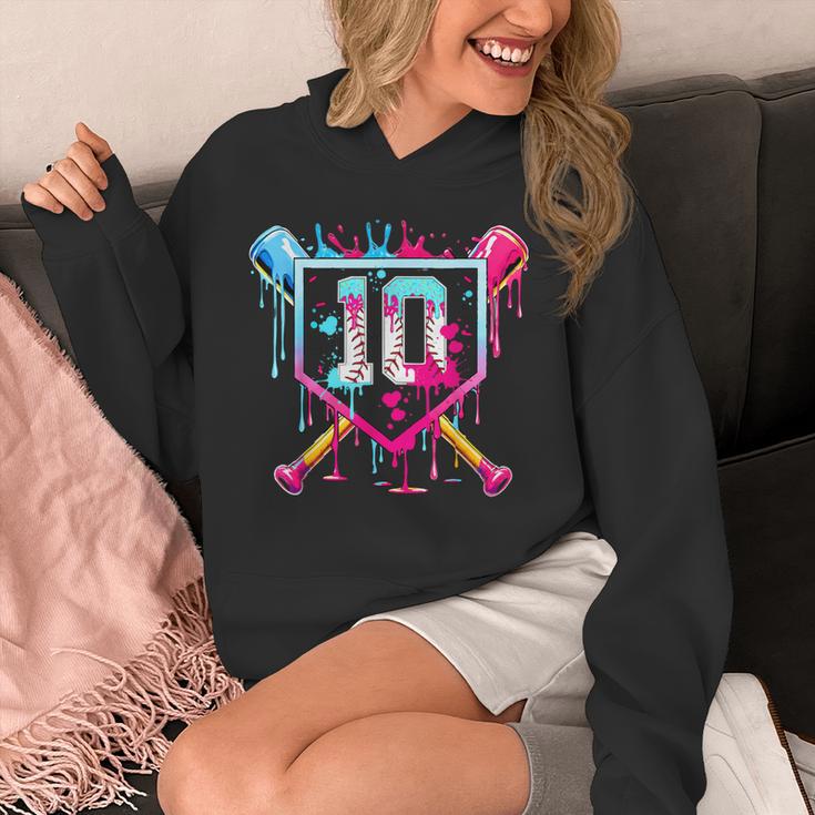 10th Birthday Boys Baseball Ice Cream Drip Boys Baseball Unisex Hoodie