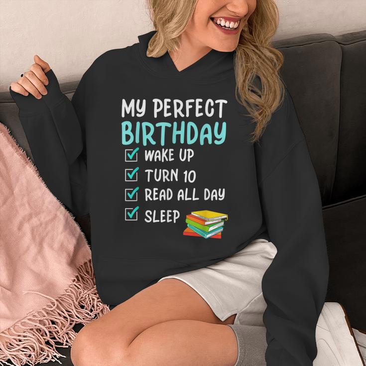 10th Perfect Birthday Reading 10 Years Old Book Lover Unisex Hoodie
