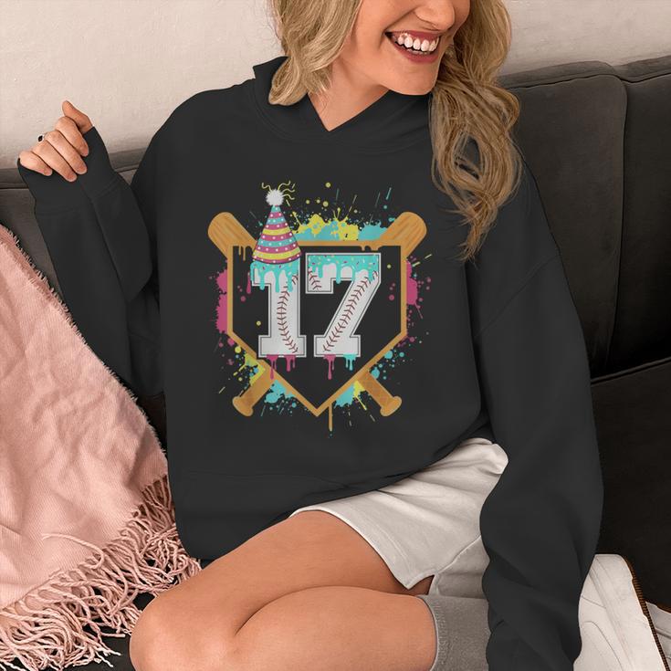 17th Birthday Baseball Drip Number 17 Year Old Birthday Boy Unisex Hoodie