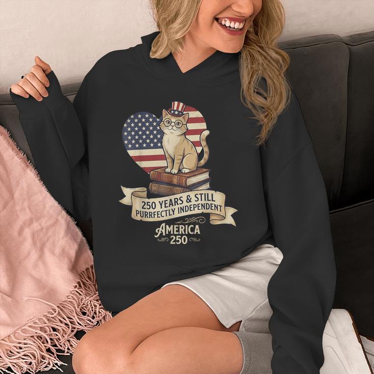 250 Anniversary USA Shirt Book Cute Cat 4th Of July Unisex Hoodie