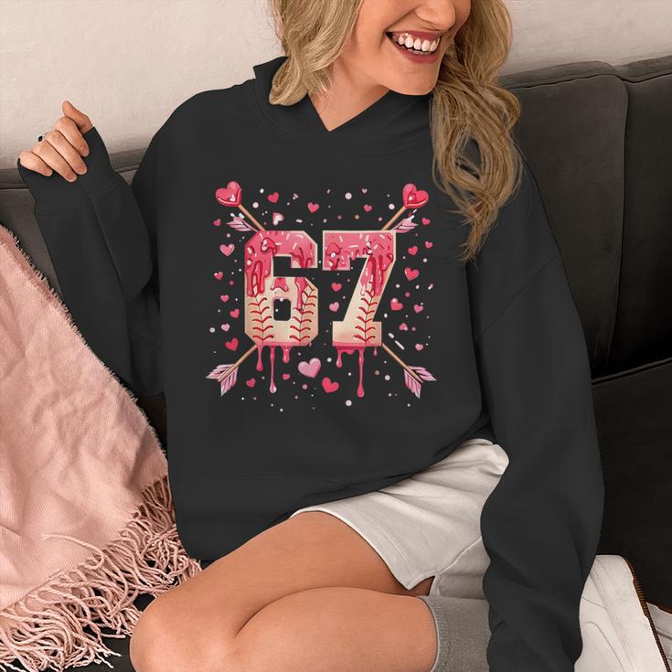 6 7 Melting Number Arrow Baseball Drip Valentine's Day Unisex Hoodie