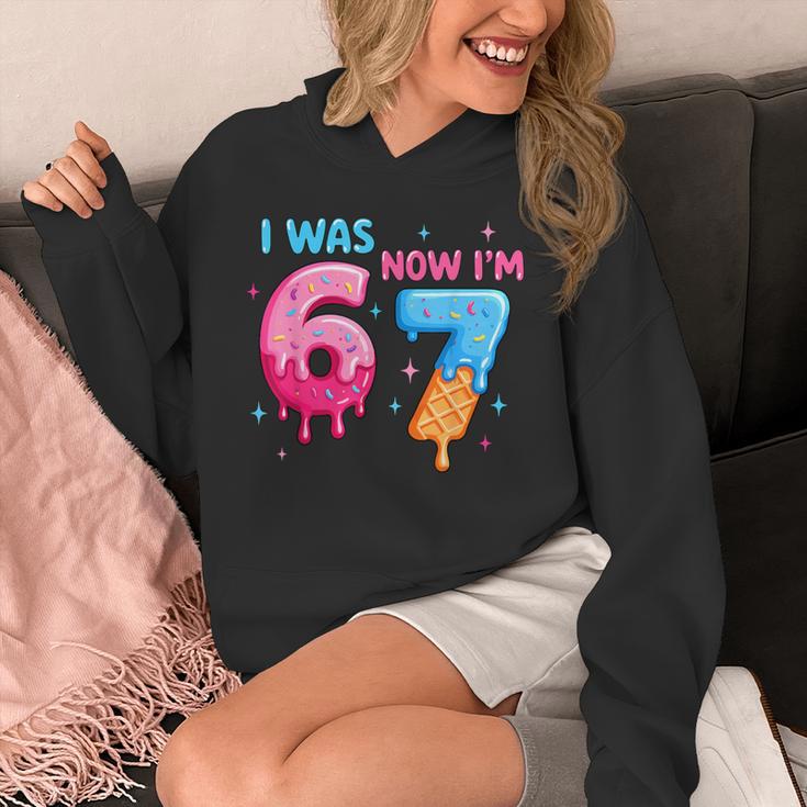 I Was 6 Now I'm 7 Meme Six Seven Baseball 7th Birthday Unisex Hoodie