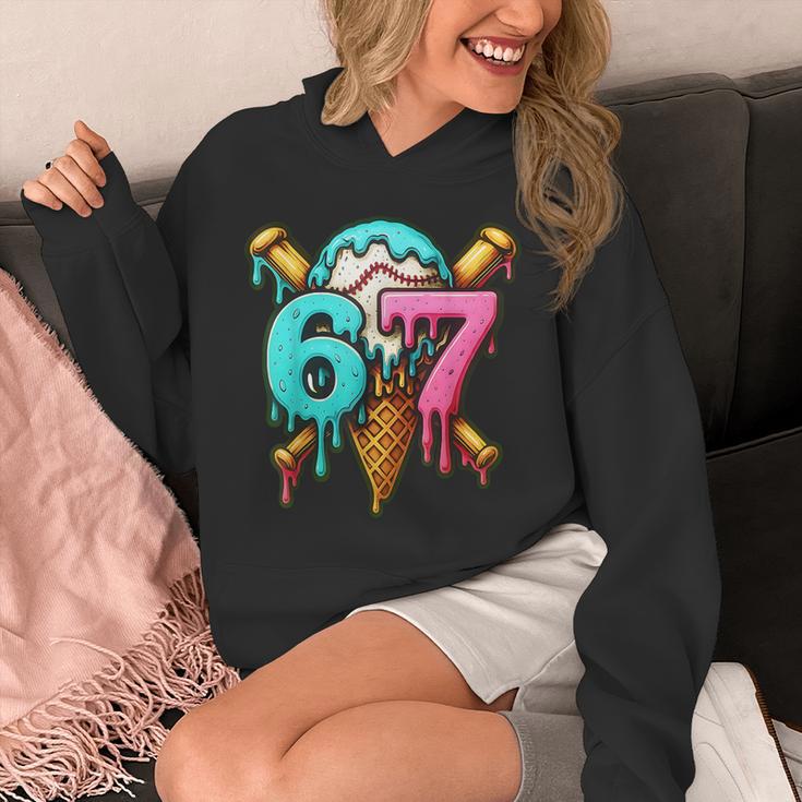 67 Baseball Ice Cream Drip Kids Unisex Hoodie