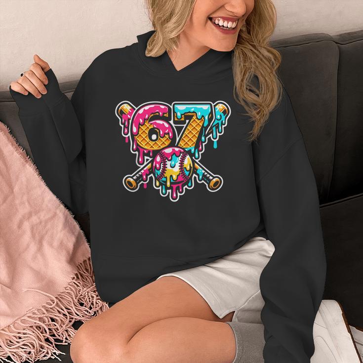 67 Baseball Ice Cream Drip Number Unisex Hoodie