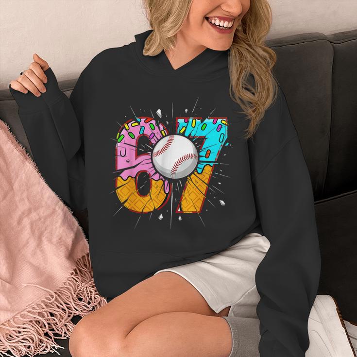 67 Six Seven 6 7 Boys 67 Baseball Ice Cream Drip 6 7 Unisex Hoodie
