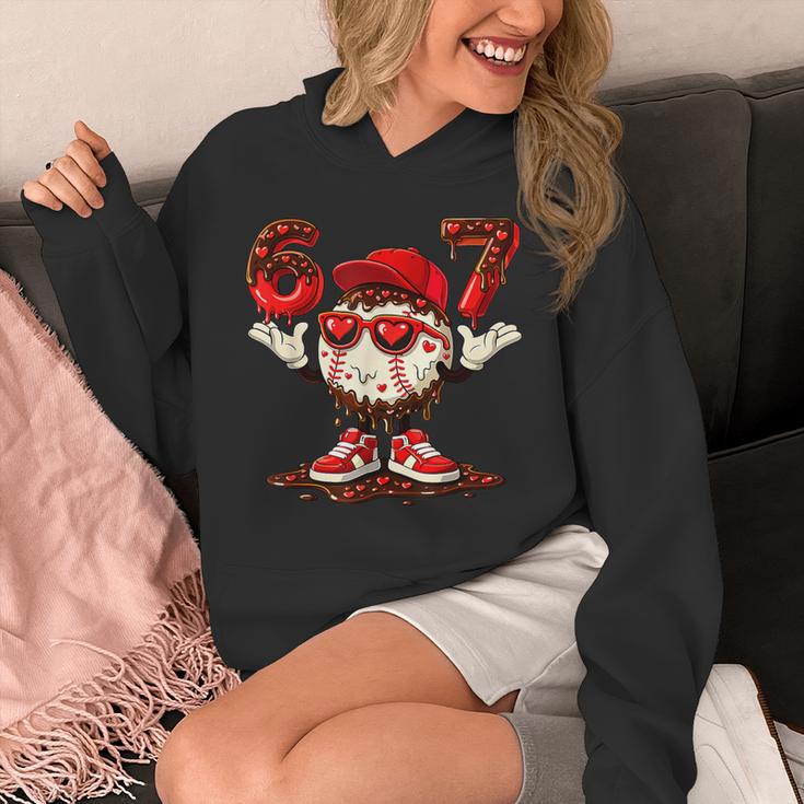 67 Valentine Day Baseball Chocolate Ice Cream Drip Unisex Hoodie