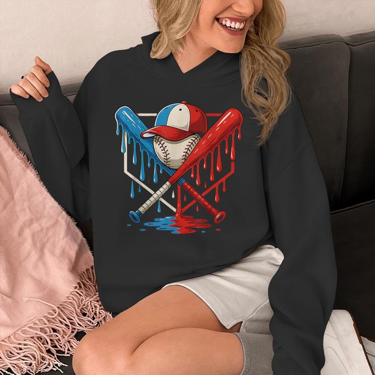 American Baseball Drip Graffiti Ball And Bat Unisex Hoodie