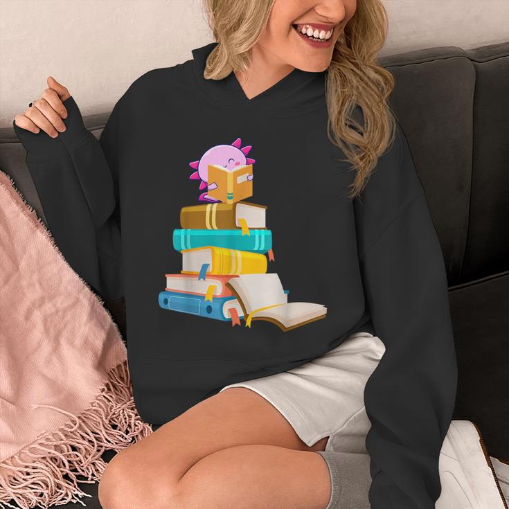 Axolotl Reading Book Bookworm Book Lover Girls Boys Unisex Hoodie