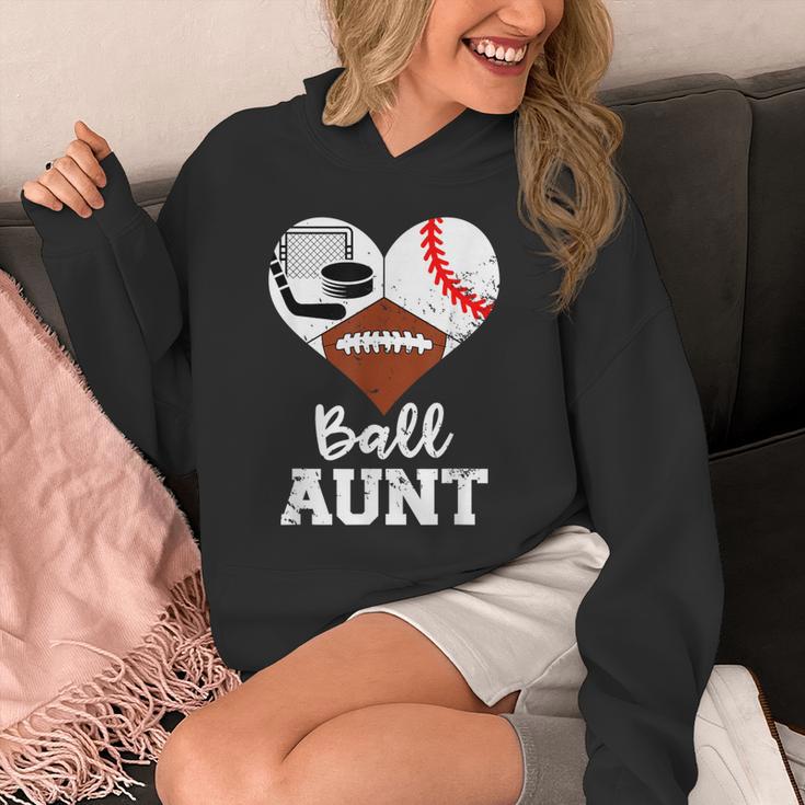 Ball Aunt Heart Football Baseball Hockey Game Day Unisex Hoodie