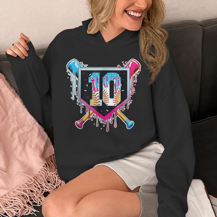 Baseball 10 Year Old Boy Ice Cream Drip 10th Birthday Player Unisex Hoodie Baseball 10 Year Old Boy Ice Cream Drip 10th Birthday Player Unisex Hoodie