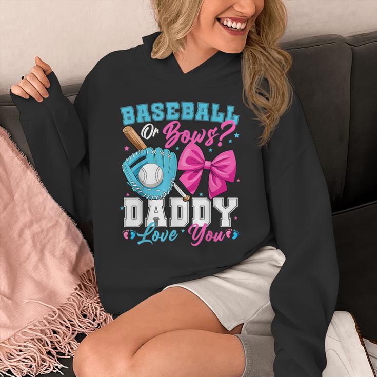 Baseball Or Bows Daddy Loves You Gender Reveal Family Unisex Hoodie