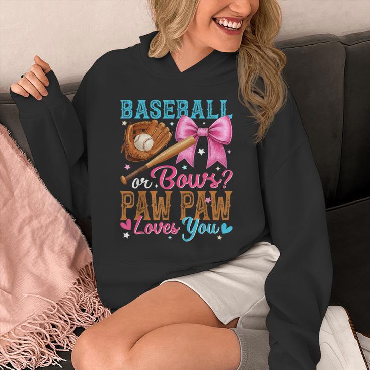 Baseball Or Bows Paw Paw Loves You Gender Reveal Baby Party Unisex Hoodie Baseball Or Bows Paw Paw Loves You Gender Reveal Baby Party Unisex Hoodie