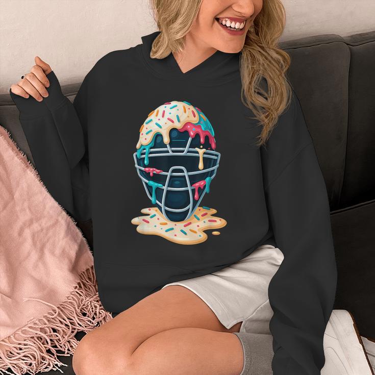 Baseball Catcher Mask Ice Cream Dripping Baseball Boy Youth Unisex Hoodie