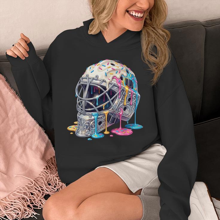 Baseball Catcher Mask Ice Cream Dripping Baseball Boys Unisex Hoodie