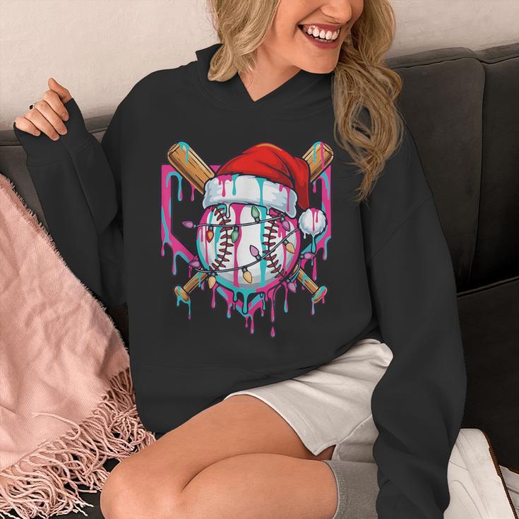 Baseball Christmas Santa Hat Baseball Christmas Drip Unisex Hoodie Baseball Christmas Santa Hat Baseball Christmas Drip Unisex Hoodie