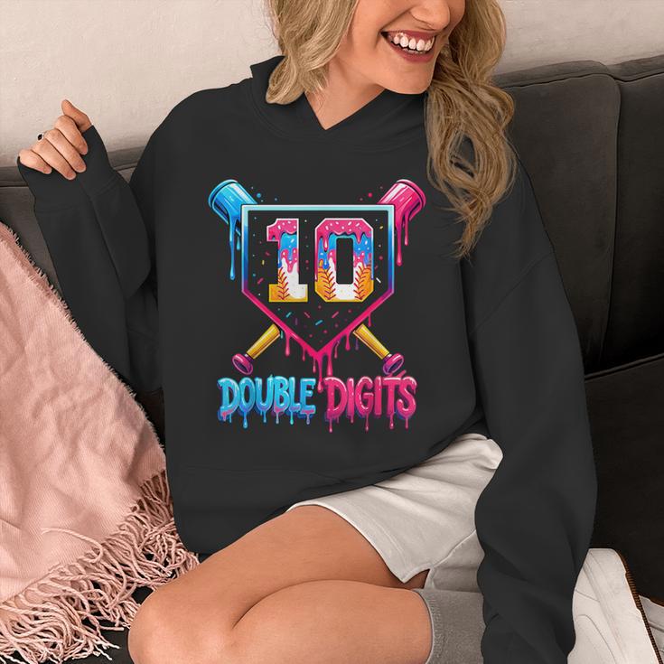 Baseball Drip 10th Birthday Boy Double Digits Ice Cream Drip Unisex Hoodie