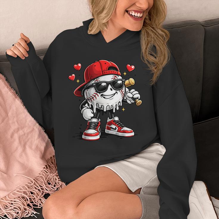 Baseball Drip Ice Cream Valentine’s Day Boys Kids Unisex Hoodie