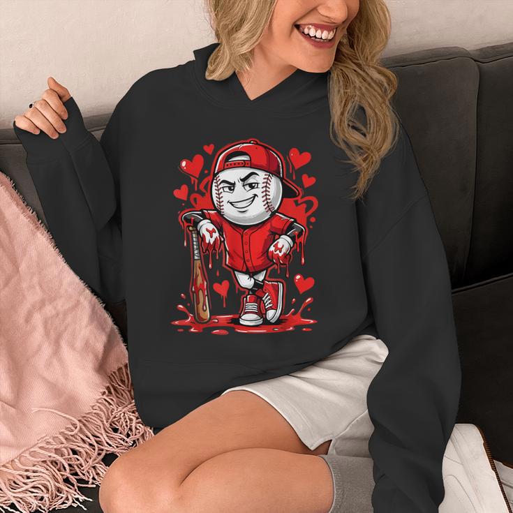 Baseball Drip Icecream Heart Red Valentine Day Boys Kids Unisex Hoodie Baseball Drip Icecream Heart Red Valentine Day Boys Kids Unisex Hoodie