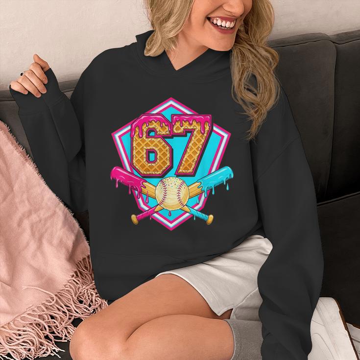 Baseball Drip Jersey Number 67 For Players & 67th Birthday Unisex Hoodie