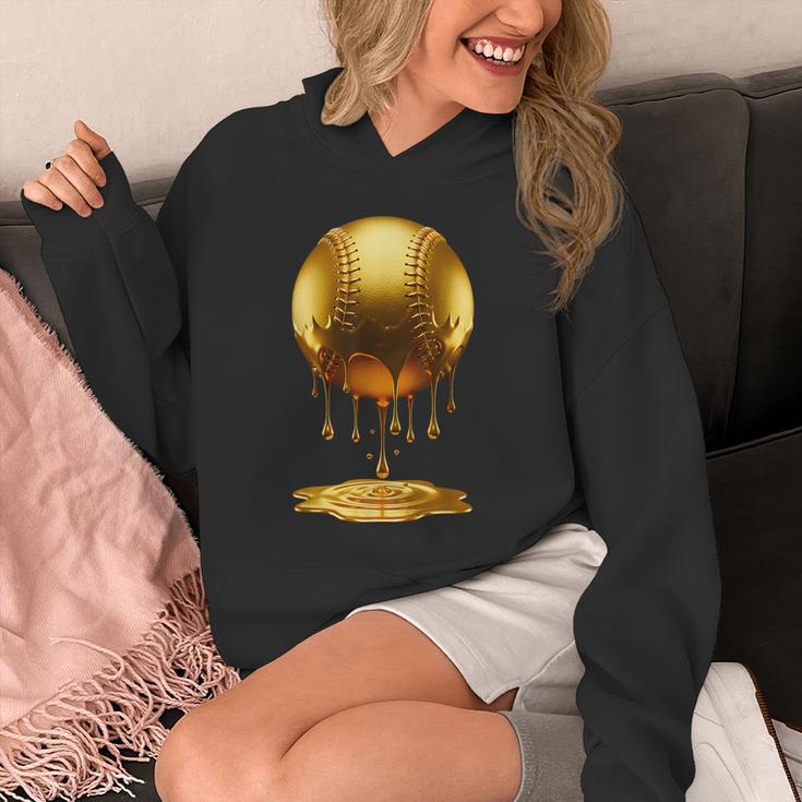 Baseball Dripping Drip Gold Sport Player Coach Baller Unisex Hoodie