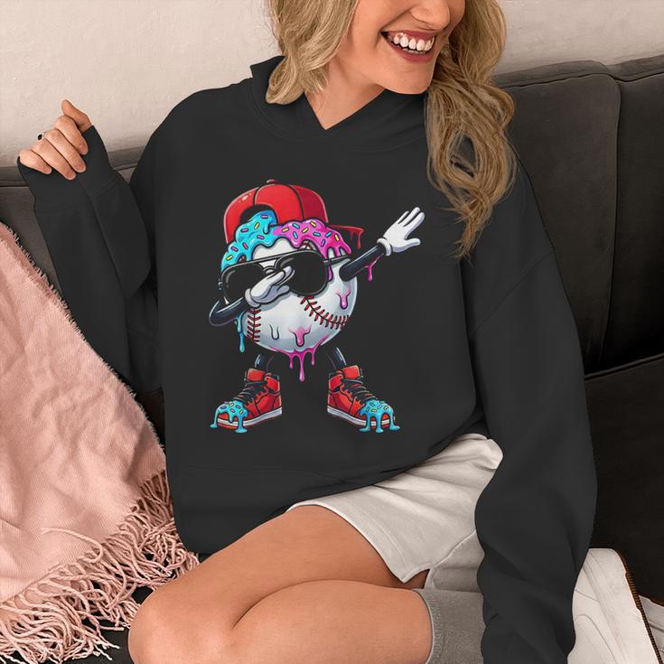 Baseball Ice Cream Drip Dabbing Sports Sprinkles For Boys Unisex Hoodie