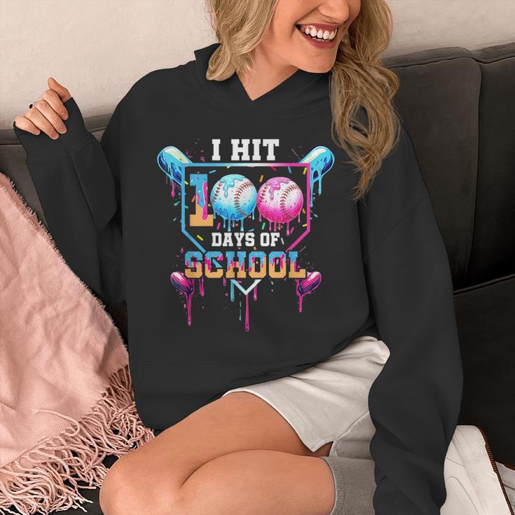 Baseball Ice Cream Drip I Hit 100 Days Of School Boys Kids Unisex Hoodie Baseball Ice Cream Drip I Hit 100 Days Of School Boys Kids Unisex Hoodie