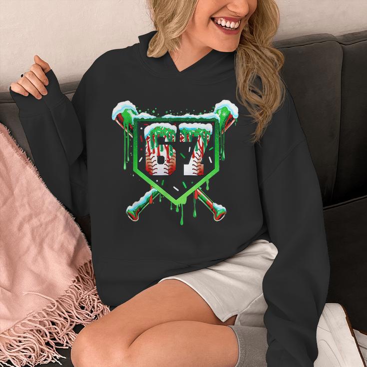 Baseball Ice Cream Drip Number 67 Six Seven Meme Christmas Unisex Hoodie Baseball Ice Cream Drip Number 67 Six Seven Meme Christmas Unisex Hoodie