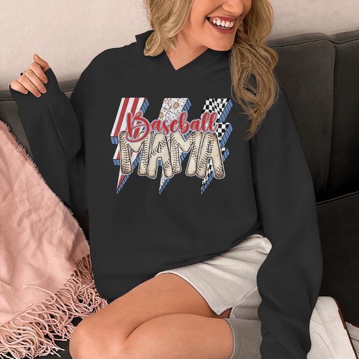 Baseball Mama Lightning Bolt Checkered Varsity Mother's Day Unisex Hoodie Baseball Mama Lightning Bolt Checkered Varsity Mother's Day Unisex Hoodie