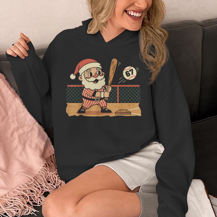 Baseball Santa 67 Christmas Xmas Boys Retro Unisex Hoodie