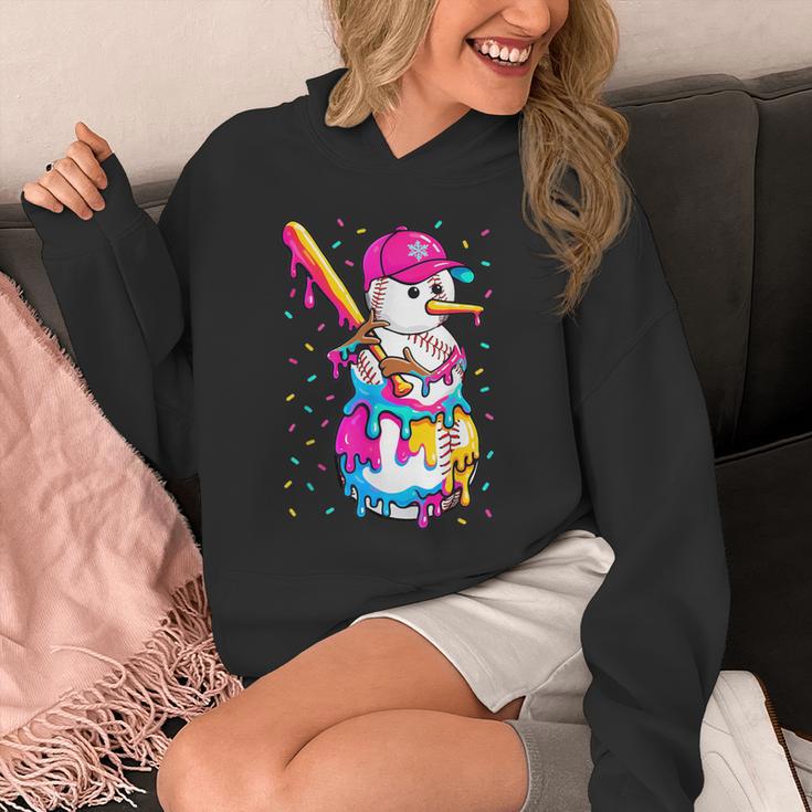 Baseball Snowman Drip Christmas Baseball Boys Men Kids Unisex Hoodie