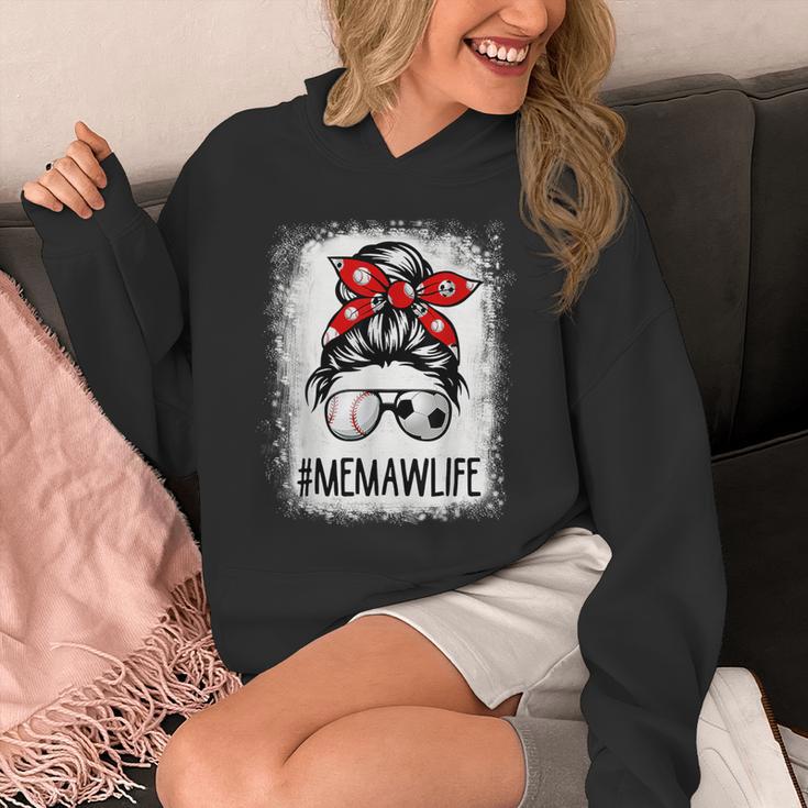 Bleached Memaw Life Soccer Messy Bun Baseball Game Day Unisex Hoodie Bleached Memaw Life Soccer Messy Bun Baseball Game Day Unisex Hoodie