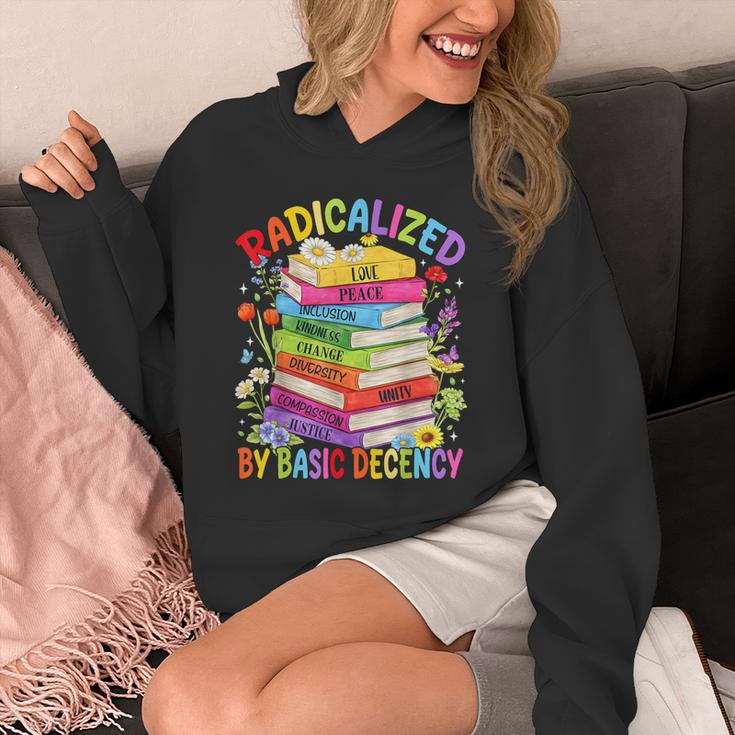Book Flower Boho Radicalized By Basic Decency LGBT Men Women Unisex Hoodie