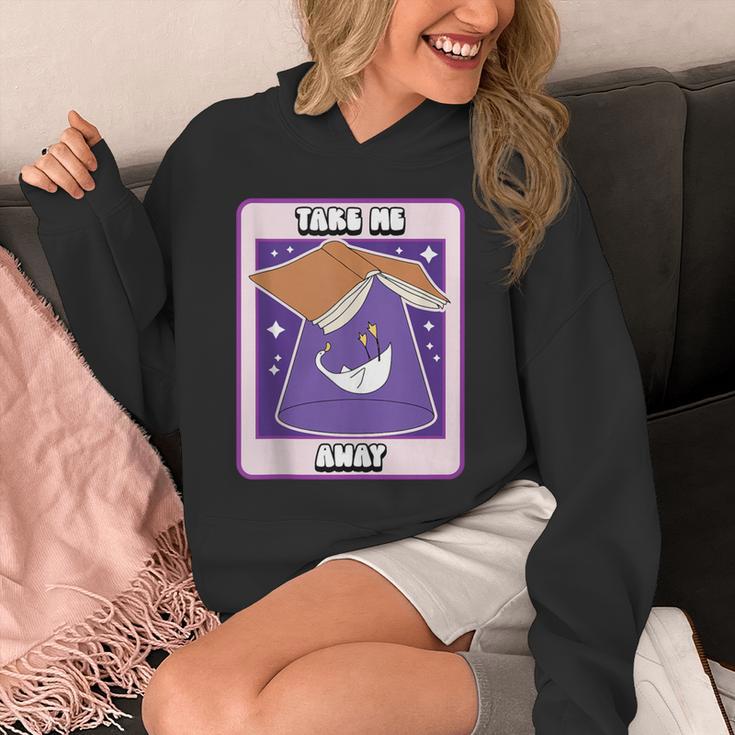 Book Lover Goose Take Me Away UFO Book Humor Unisex Hoodie