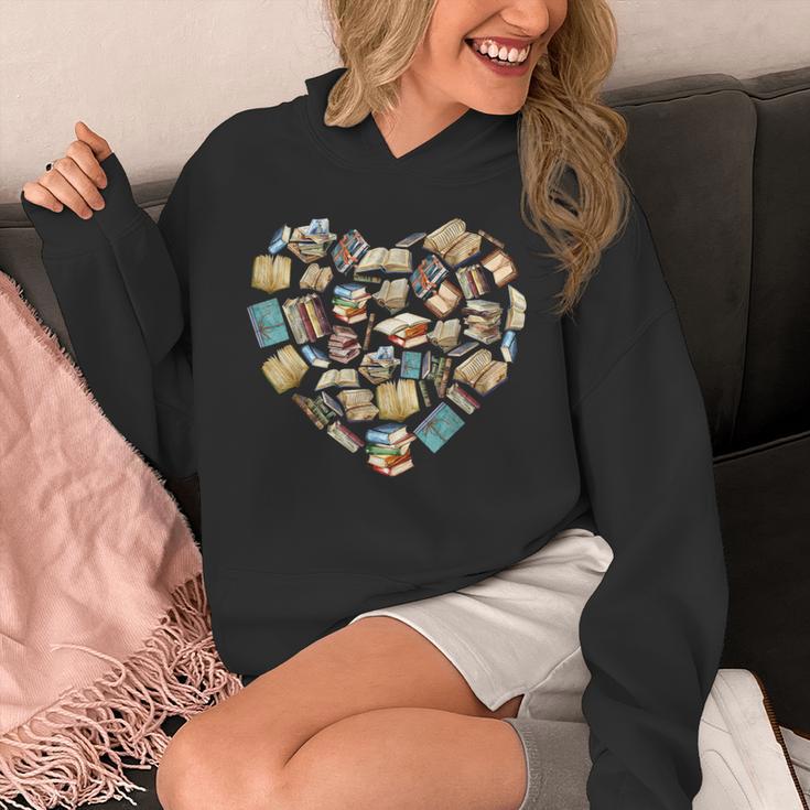 Book Lover Heart Shape Valentines Day Librarian Squad Gift Unisex Hoodie