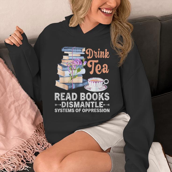 Book Lover Quote Drink Tea Read Books Cool Book Lover Unisex Hoodie