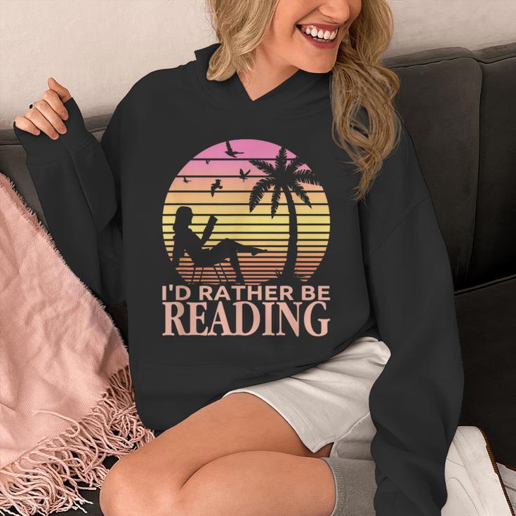 Book Lover Women Girls I'd Rather Be Reading Unisex Hoodie Book Lover Women Girls I'd Rather Be Reading Unisex Hoodie