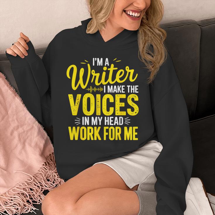 Book Writer Voices In My Head Work For Me Author Writing Unisex Hoodie