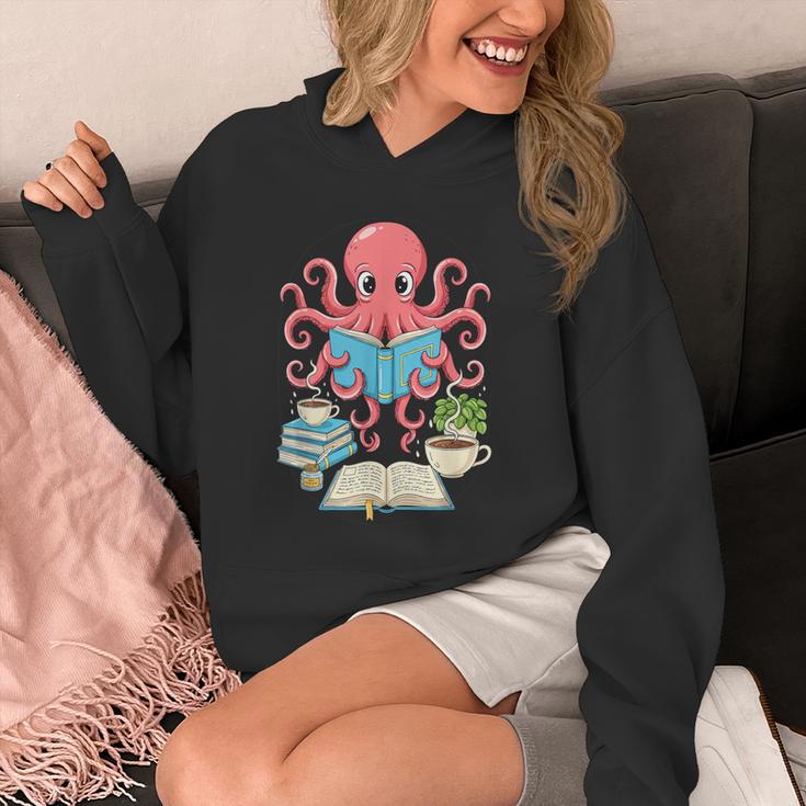 Bookish Octopus Reading Books And Coffee Literary Lover Art Unisex Hoodie Bookish Octopus Reading Books And Coffee Literary Lover Art Unisex Hoodie